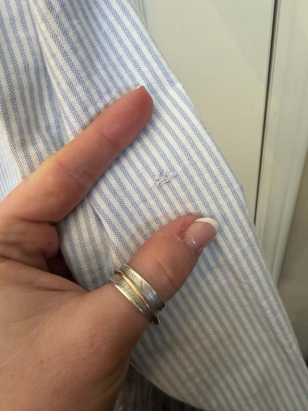 Ralph Lauren Blue and White Striped Long Sleeve Slim Fit Button Down Shirt - Picture 11 of 13